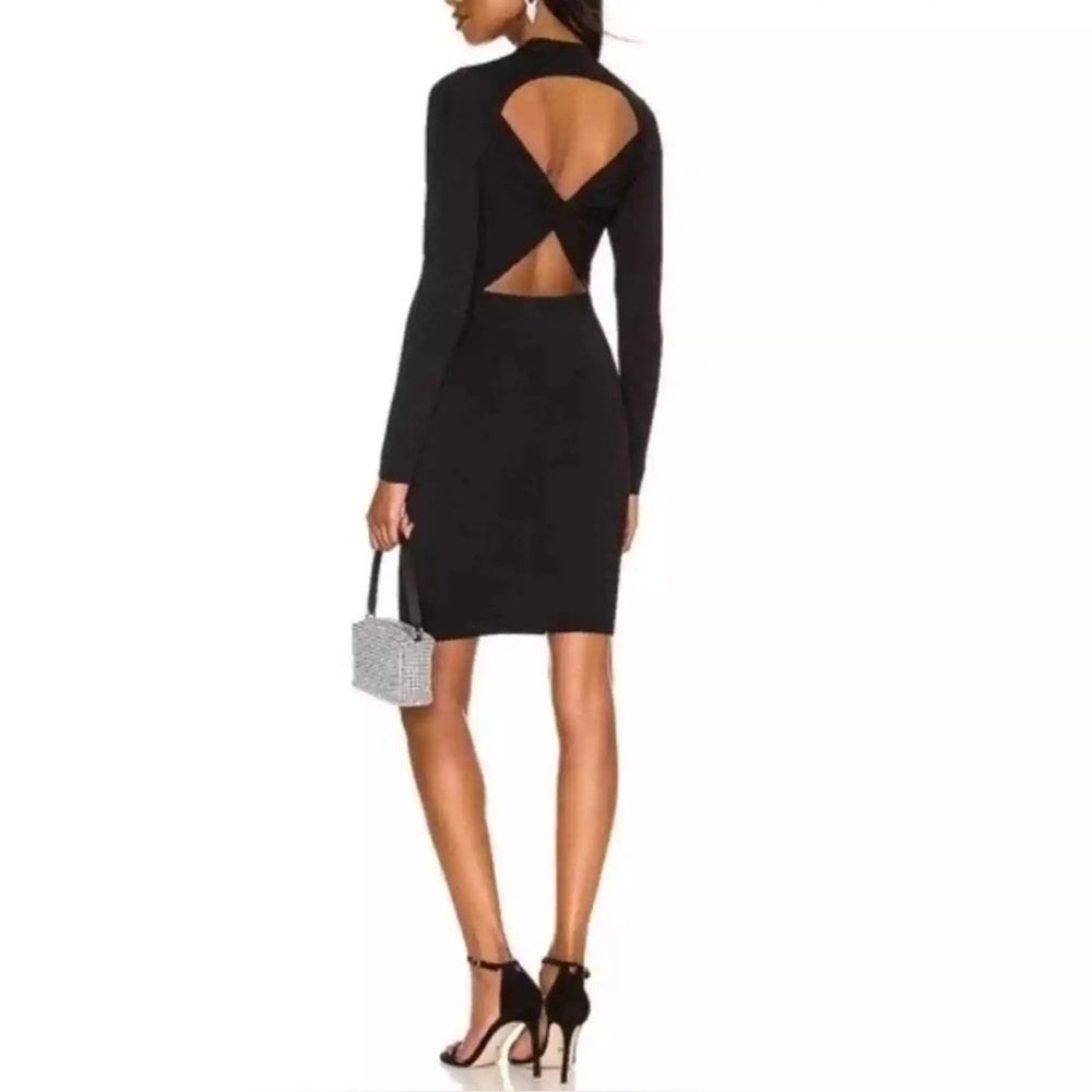 Alice + Olivia ‘ ESTELLE’ reversible twist, long sleeve dress, black - L